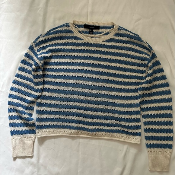 Vero Moda Blue and Cream Striped Sweater - Picture 1 of 3